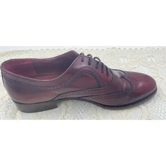 Men's Mario Bruni Oxford dress shoes - size 8 1/2 M- Brown leather - Picture 8 of 12